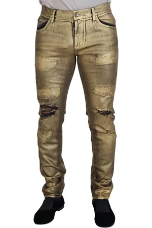 Dolce & Gabbana Heren, Jeans, Geel, Maat: L Katoen