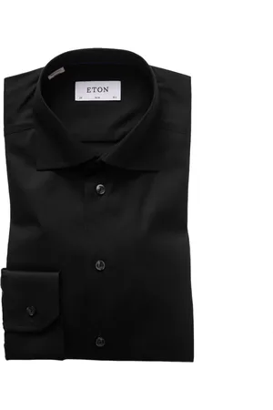 Eton Heren, Overhemden, Zwart, Maat: 3XL Katoen