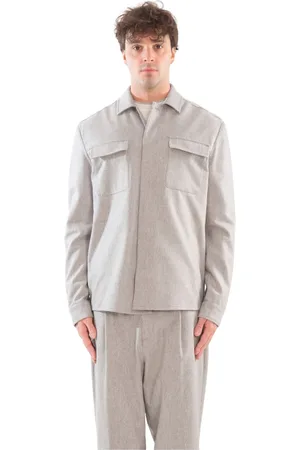 ELEVENTY Heren, Jassen, Grijs, Maat: 2XL Flanel