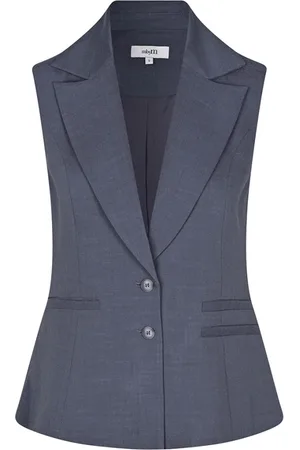 mbyM Dames, Jassen, Blauw, Maat: L Leer