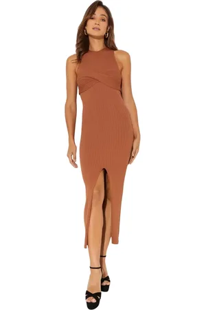 Nanushka Dames, Jurken, Bruin, Maat: M Viscose