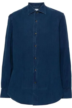 MAZZARELLI Heren, Overhemden, Blauw, Maat: 2XL Denim