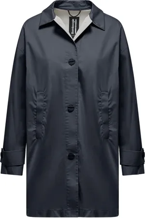 Bomboogie Dames, Mantels, Blauw, Maat: M Gabardine
