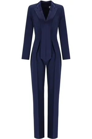 Elisabetta Franchi Dames, Jumpsuits & Playsuits, Blauw, Maat: M Satijn