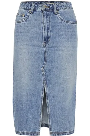 Gestuz Dames, Rokken, Blauw, Maat: 2XL Katoen