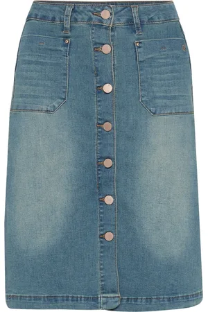Cream Dames, Rokken, Blauw, Maat: L Denim