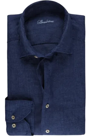 Stenströms Heren, Overhemden, Blauw, Maat: 2XL Linnen