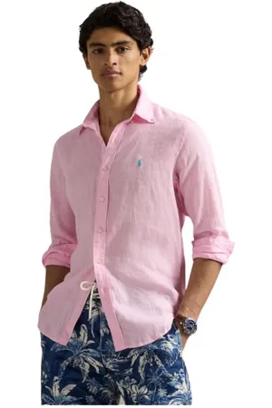 Ralph Lauren Heren, Overhemden, Roze, Maat: 2XL Linnen