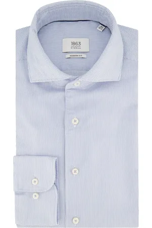 ETERNA Heren, Overhemden, Blauw, Maat: 6XL Katoen