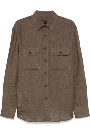 BRIONI Heren, Overhemden, Bruin, Maat: XL
