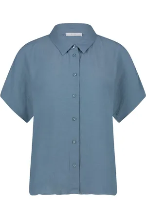 BY-BAR Dames, Blouses & Shirts, Blauw, Maat: S Viscose