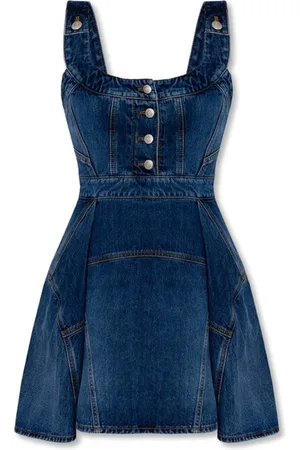 Alexander McQueen Dames, Jurken, Blauw, Maat: 3XS Denim