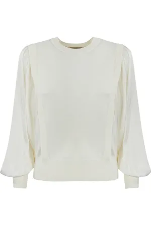 Twin-Set Dames, Sweatshirts & Hoodies, Wit, Maat: XS Satijn