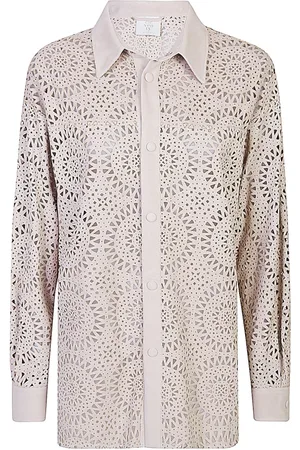 ELEVENTY Dames, Blouses & Shirts, , Maat: S Suède