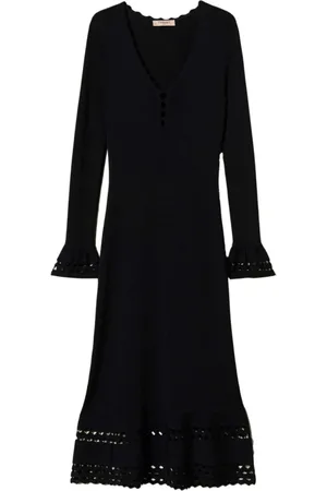 Twin-Set Dames, Jurken, Zwart, Maat: XS Viscose