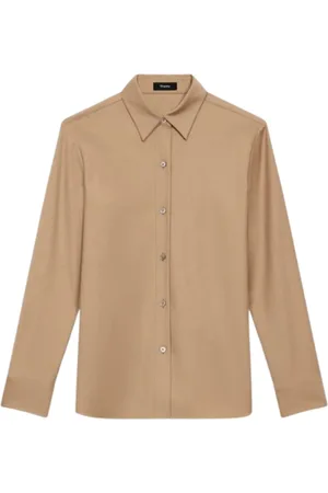 THEORY Dames, Blouses & Shirts, Bruin, Maat: XS Flanel