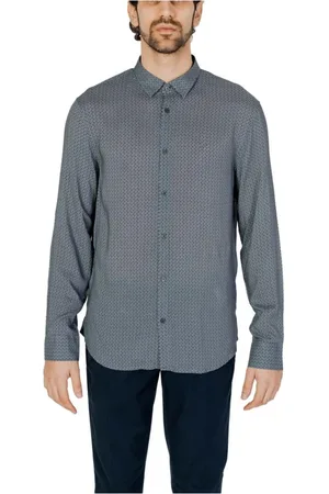 Armani Exchange Heren, Overhemden, Grijs, Maat: S Viscose
