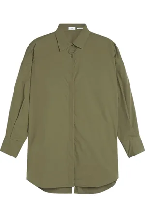 Closed Dames, Blouses & Shirts, Groen, Maat: 2XS Katoen