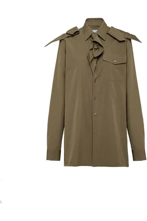 Prada Dames, Blouses & Shirts, Groen, Maat: 2XS Katoen