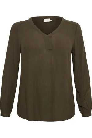 Kaffe Dames, Blouses & Shirts, Groen, Maat: 8XL