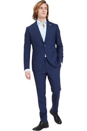 LUIGI BIANCHI MANTOVA Heren, Pakken, Blauw, Maat: L