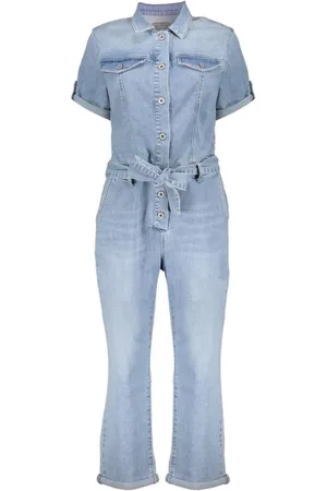 Geisha Dames, Jumpsuits & Playsuits, Blauw, Maat: 2XL Denim