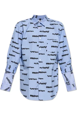 Comme des Garçons Heren, Overhemden, Blauw, Maat: XL Katoen