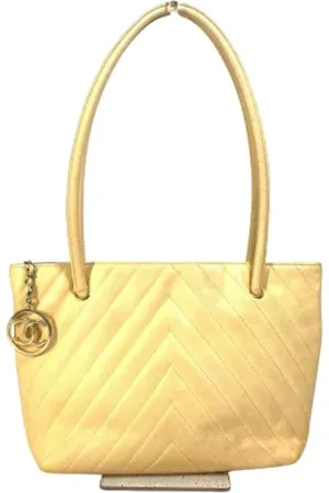 CHANEL Dames, Pre-owned, Geel, Maat: ONE Size Leer
