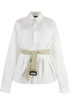 Balenciaga Dames, Blouses & Shirts, Wit, Maat: S Katoen