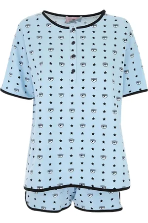 Chiara Ferragni Dames, Nachtkleding & Lounge, Blauw, Maat: L Katoen