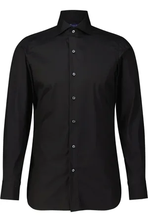 Finamore Heren, Overhemden, Zwart, Maat: 4XL