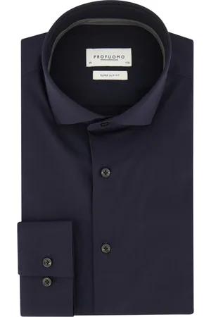 Profuomo Heren, Overhemden, Blauw, Maat: 2XL Katoen