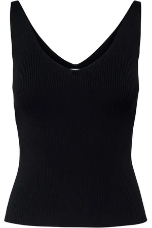JACQUELINE DE YONG Dames, Tops, Zwart, Maat: L Nylon