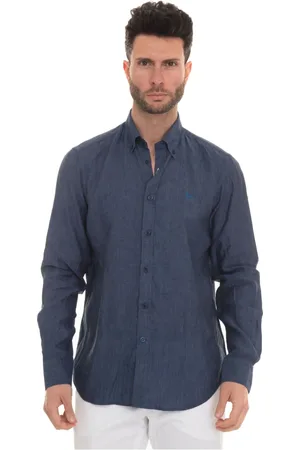 HARMONT&BLAINE Heren, Overhemden, Blauw, Maat: 3XL Linnen