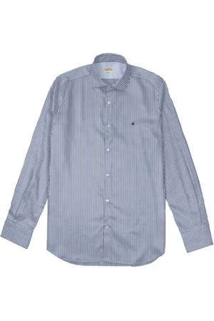 BROOKSFIELD Heren, Overhemden, Blauw, Maat: 4XL Katoen