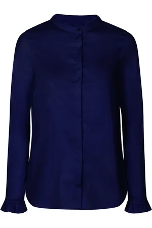 Mos Mosh Dames, Blouses & Shirts, Blauw, Maat: S Katoen