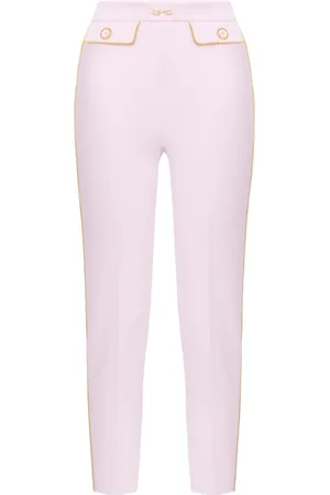 Elisabetta Franchi Dames, Broeken, Roze, Maat: L Poliester
