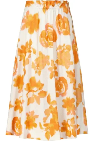 Luisa Cerano Dames, Rokken, Oranje, Maat: XL Linnen