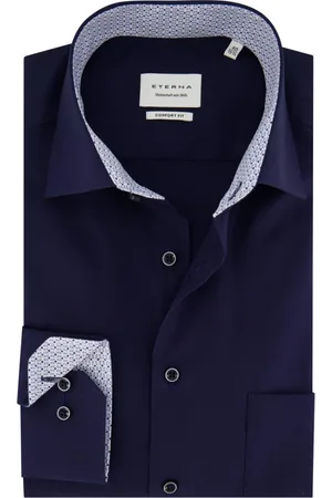 ETERNA Heren, Overhemden, Blauw, Maat: 6XL Katoen