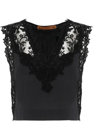 ERMANNO SCERVINO Dames, Tops, Zwart, Maat: S Katoen