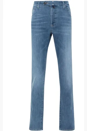 Incotex Heren, Jeans, Blauw, Maat: W38 Denim
