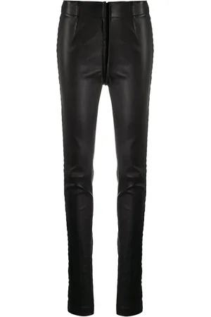 ANN DEMEULEMEESTER Dames, Broeken, Zwart, Maat: 2XS Leer