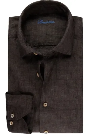 Stenströms Heren, Overhemden, Bruin, Maat: 2XL Linnen