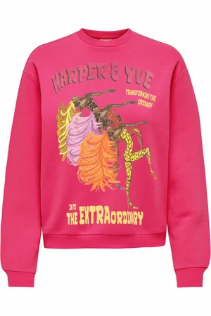 Harper & Yve Dames, Sweatshirts & Hoodies, Roze, Maat: M Katoen