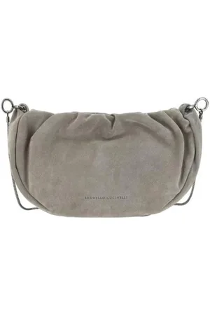 Brunello Cucinelli Dames, Tassen, Grijs, Maat: ONE Size Suède