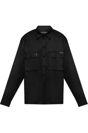 Dolce & Gabbana Heren, Overhemden, Zwart, Maat: XL Wol