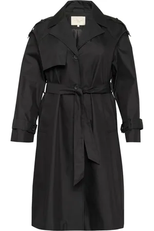 Kaffe Dames, Mantels, Zwart, Maat: 7XL