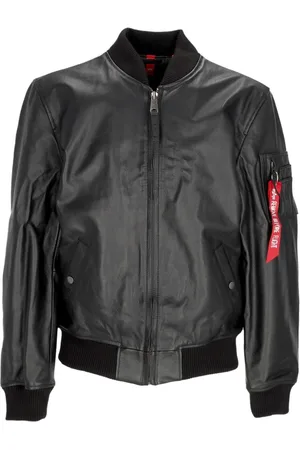 Alpha Industries Heren, Jassen, Zwart, Maat: XL Leer