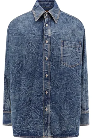 Maison Margiela Heren, Overhemden, Blauw, Maat: M Denim