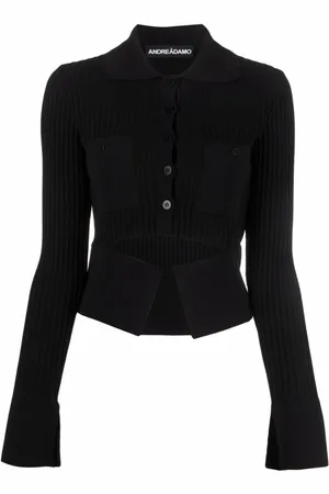 ANDREA ADAMO Dames, Truien, Zwart, Maat: XS